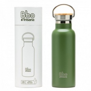 Botella termo reutilizable Bbo Irisana, 500 ml. de acero inoxidable, con  mosquetón de regalo