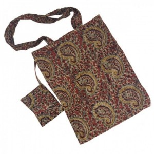 ALTERNATIVA-BOLSA ALGODON KALAMKARI LUZ 40x40 Cm. INDIA